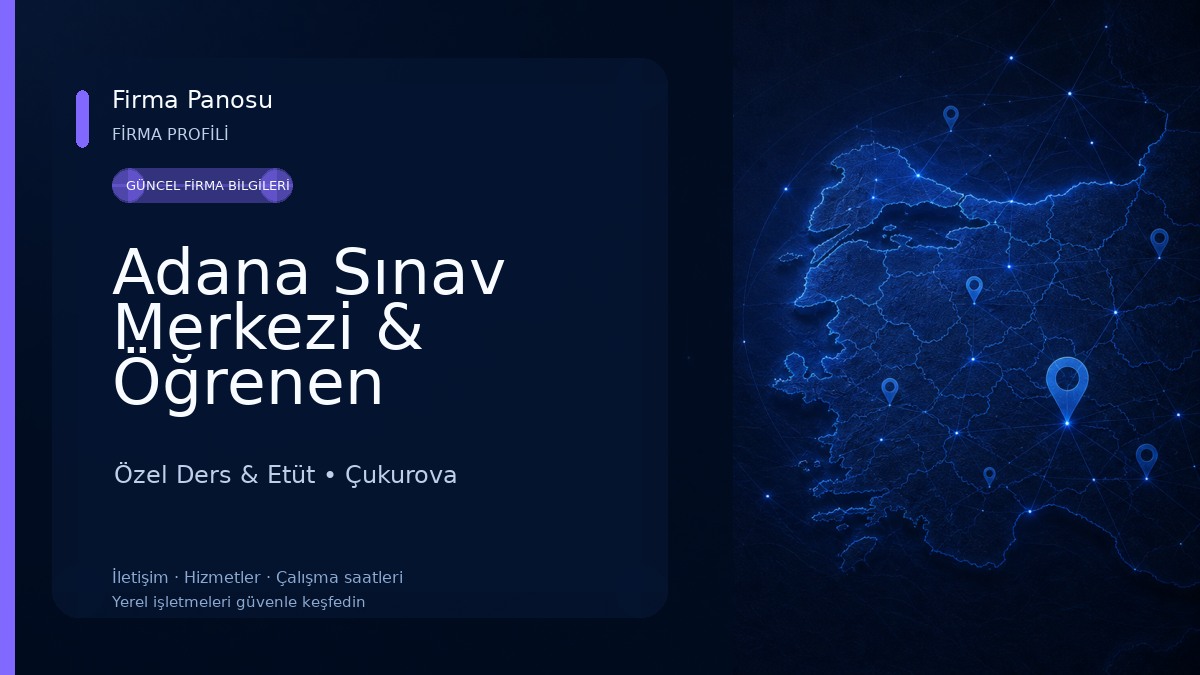 Adana Sınav Merkezi & Öğrenen Gençler Sınav Merkezi ve Özel Ders Merkezi ( LGS & YKS & TÜM ARA SINIFLAR) Özel Ders & Etüt