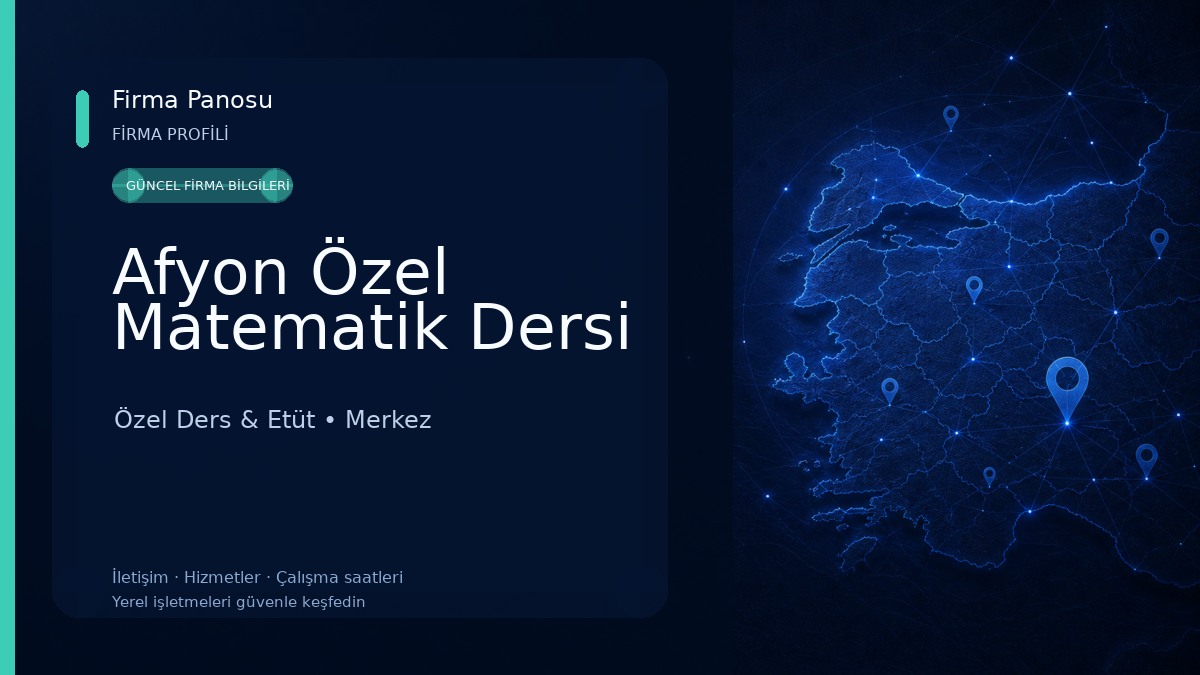 Afyon Özel Matematik Dersi Özel Ders & Etüt