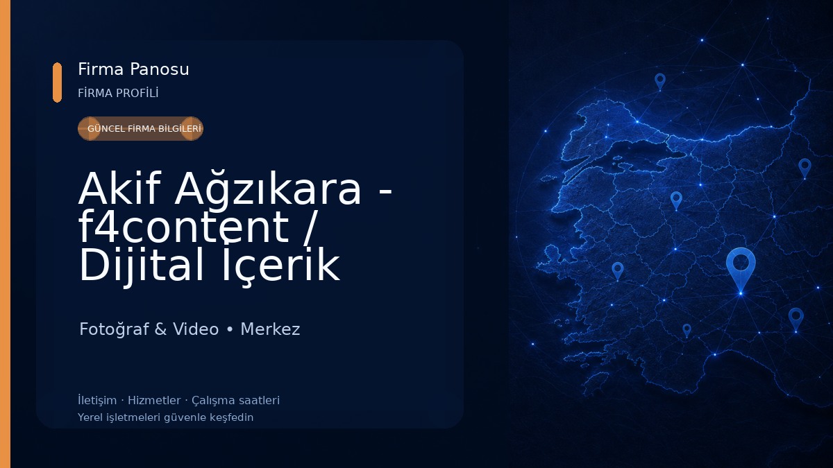 Akif Ağzıkara - f4content / Dijital İçerik Ajansı Fotoğraf & Video