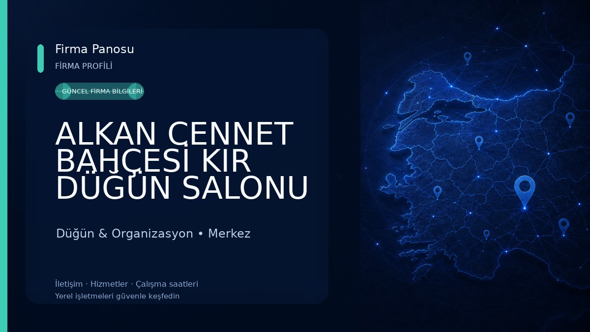 ALKAN CENNET BAHÇESİ KIR DÜĞÜN SALONU Düğün & Organizasyon