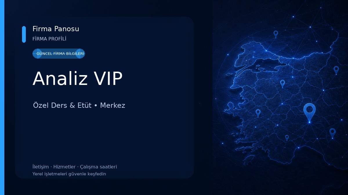 Analiz VIP Özel Ders & Etüt