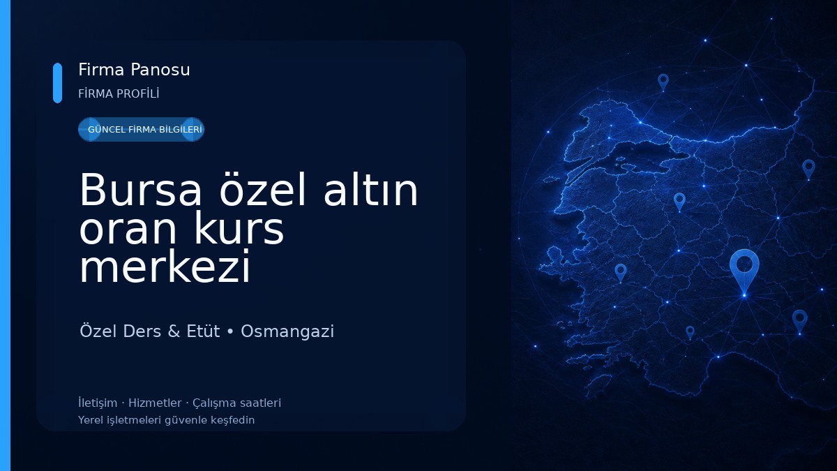 Bursa özel altın oran kurs merkezi Özel Ders & Etüt