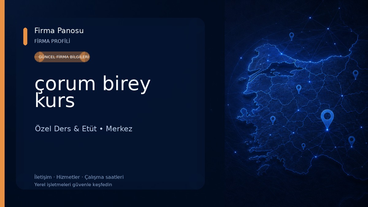çorum birey kurs Özel Ders & Etüt