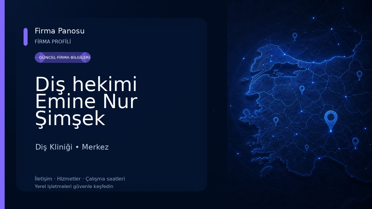 Diş hekimi Emine Nur Şimşek Diş Kliniği