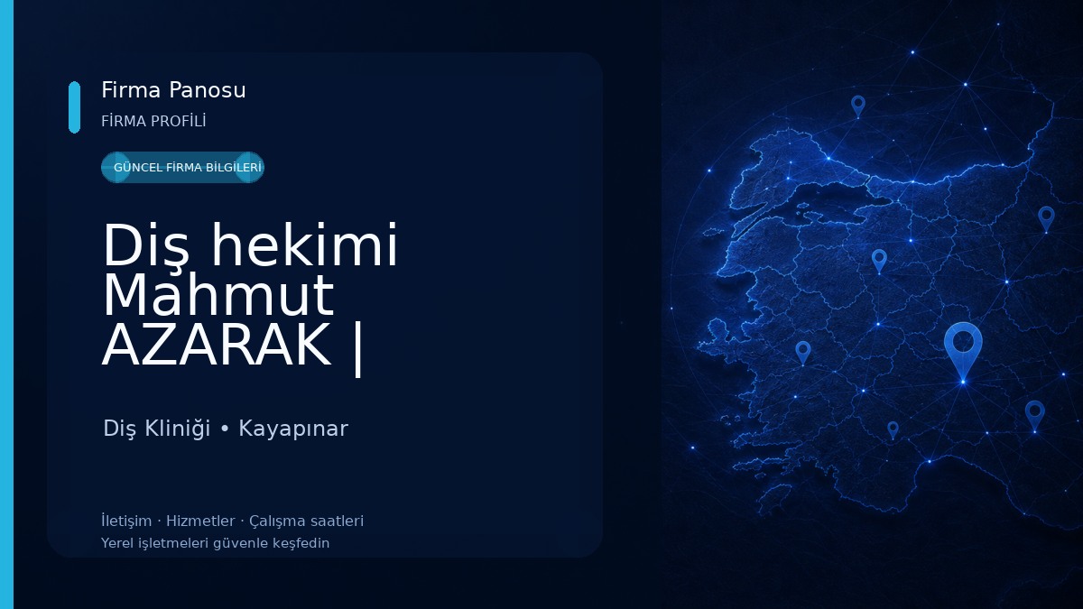 Diş hekimi Mahmut AZARAK | Diyarbakır Diş Kliniği Diş Kliniği