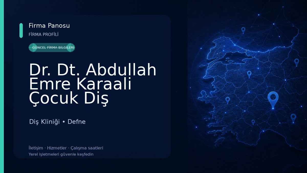 Dr. Dt. Abdullah Emre Karaali Çocuk Diş Hekimliği Muayenehanesi Diş Kliniği