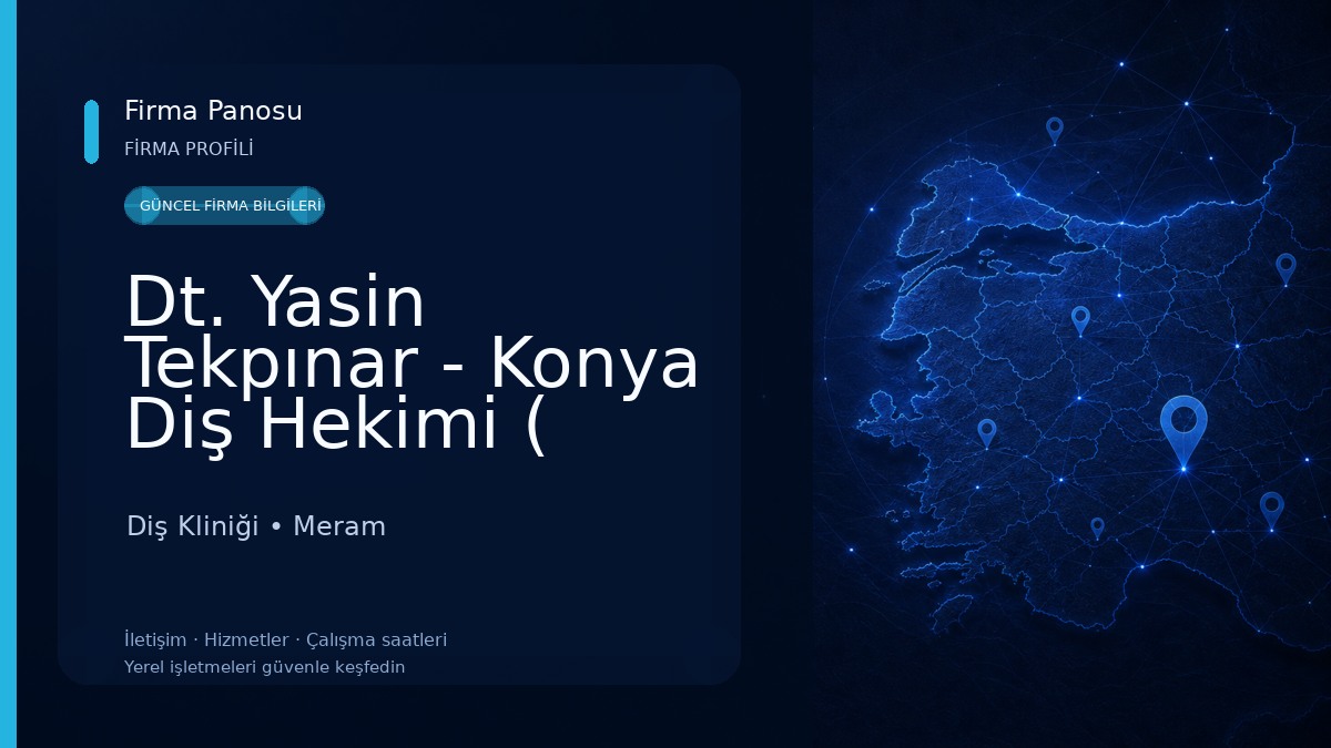 Dt. Yasin Tekpınar - Konya Diş Hekimi ( Konya Özel Diş Hekimi, Konya Nöbetçi Diş, Gece Açık Dişçi ) Diş Kliniği