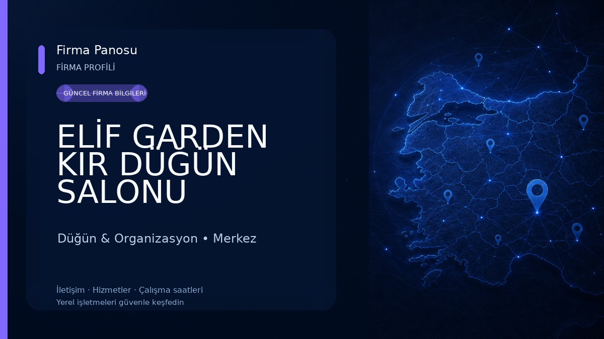 ELİF GARDEN KIR DÜĞÜN SALONU COŞKUNLAR Düğün & Organizasyon