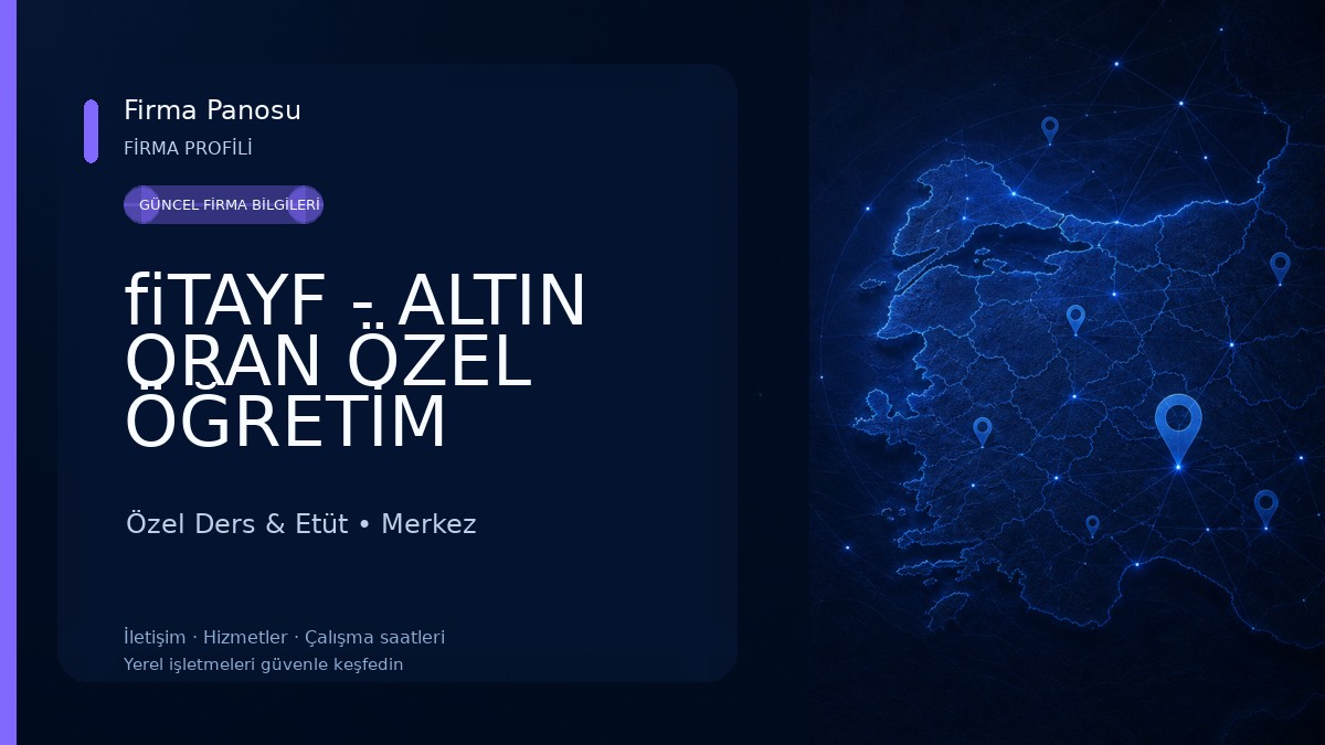 fiTAYF - ALTIN ORAN ÖZEL ÖĞRETİM KURSU Özel Ders & Etüt