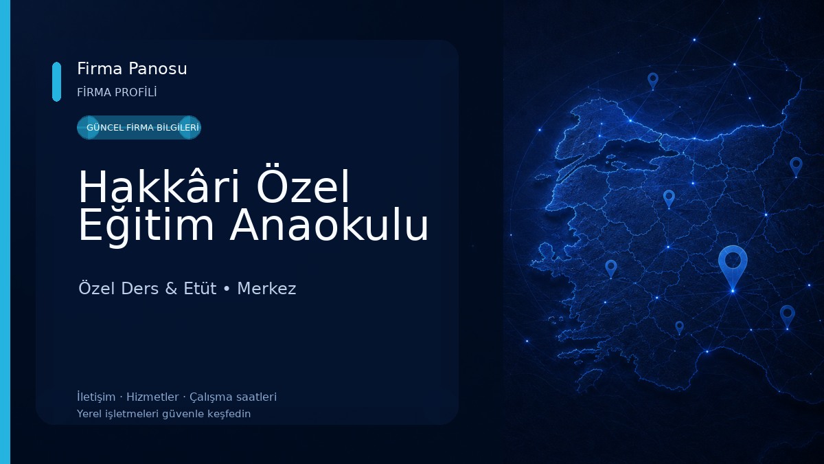 Hakkâri Özel Eğitim Anaokulu Özel Ders & Etüt