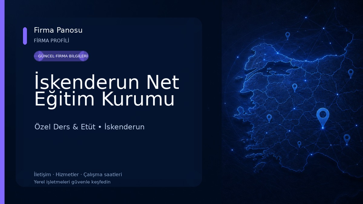 İskenderun Net Eğitim Kurumu Özel Ders & Etüt