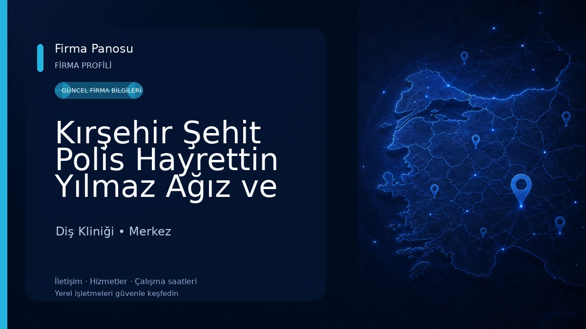 Kırşehir Şehit Polis Hayrettin Yılmaz Ağız ve Diş Sağlığı Merkezi Diş Kliniği