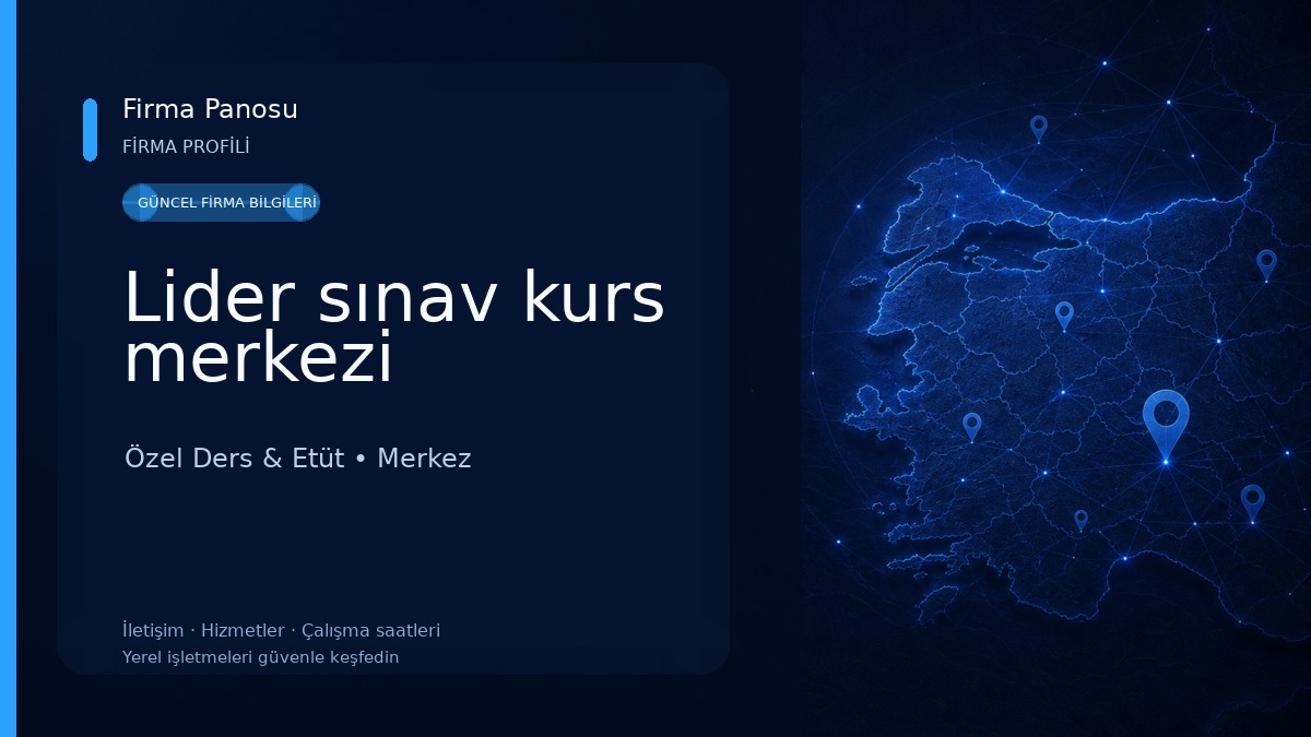 Lider sınav kurs merkezi Özel Ders & Etüt