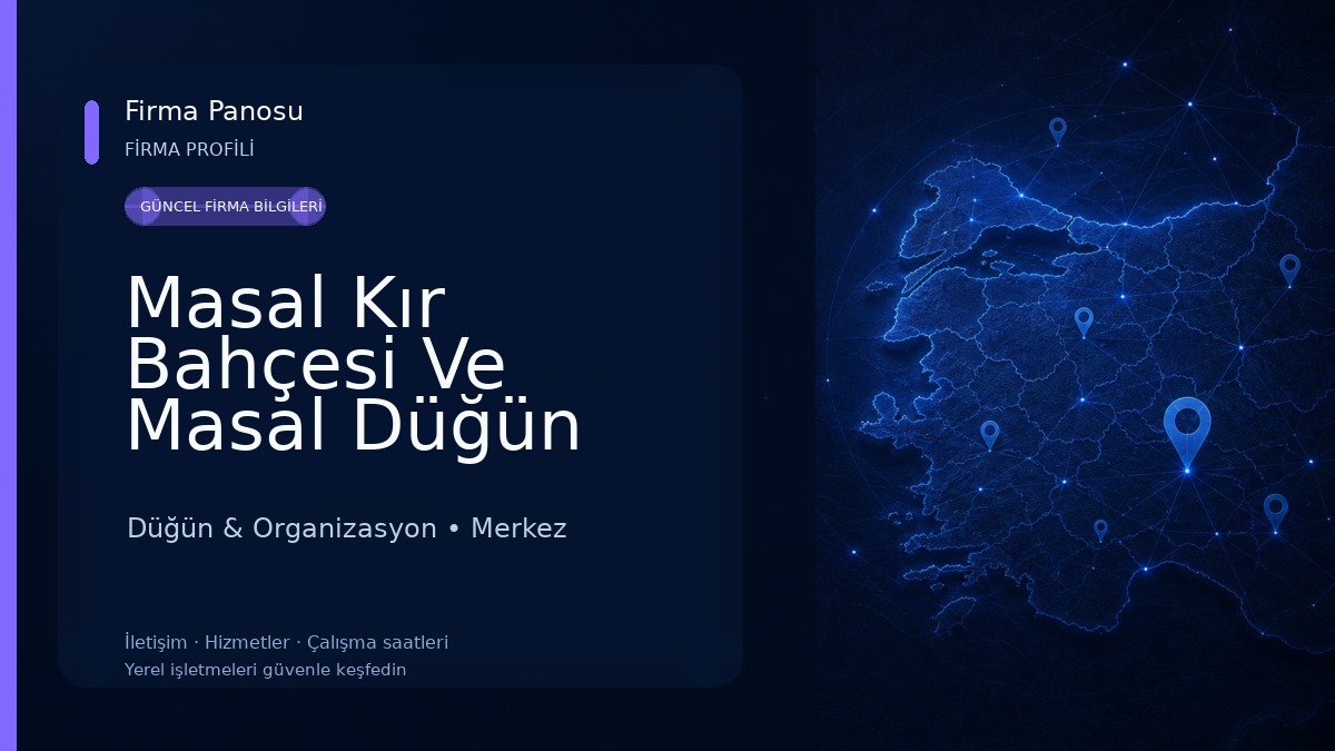 Masal Kır Bahçesi Ve Masal Düğün Salonu Düğün & Organizasyon