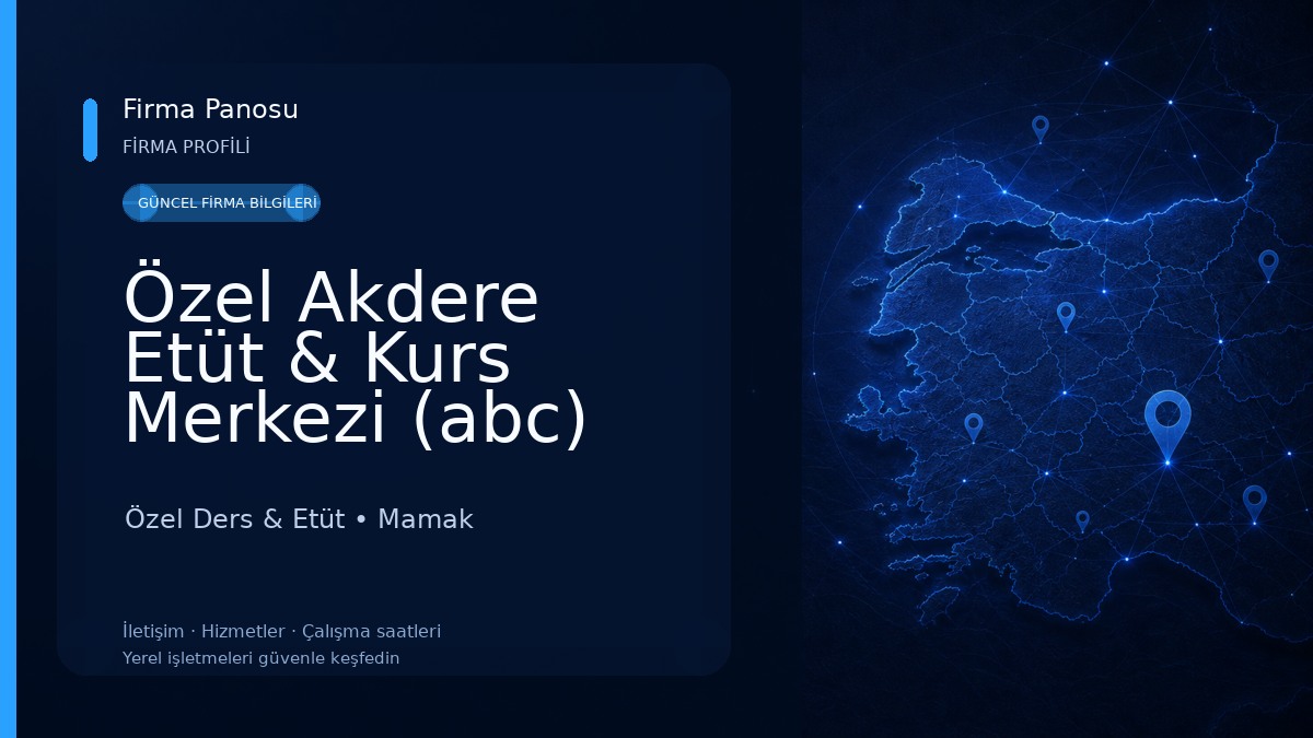 Özel Akdere Etüt & Kurs Merkezi (abc) Özel Ders & Etüt