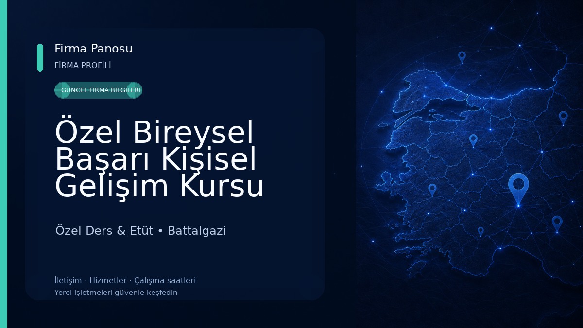 Özel Bireysel Başarı Kişisel Gelişim Kursu Özel Ders & Etüt