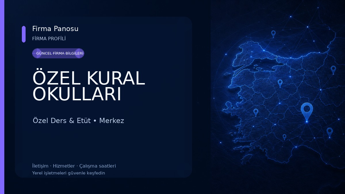 ÖZEL KURAL OKULLARI Özel Ders & Etüt