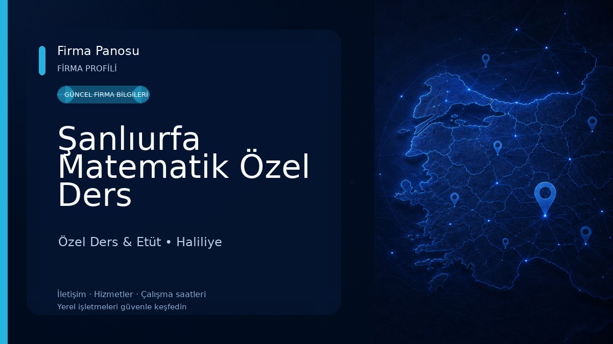 Şanlıurfa Matematik Özel Ders 