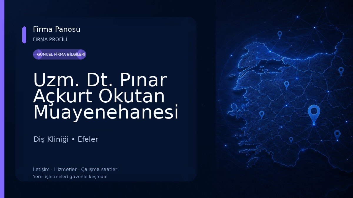Uzm. Dt. Pınar Açkurt Okutan Muayenehanesi Diş Kliniği